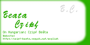 beata czipf business card